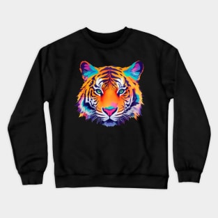 Colorful Tiger Face Crewneck Sweatshirt